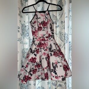 Pink white and black dress